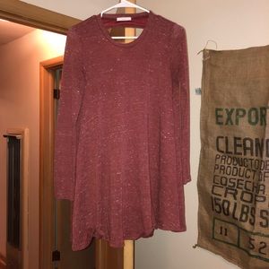 Lush red mini long sleeve dress